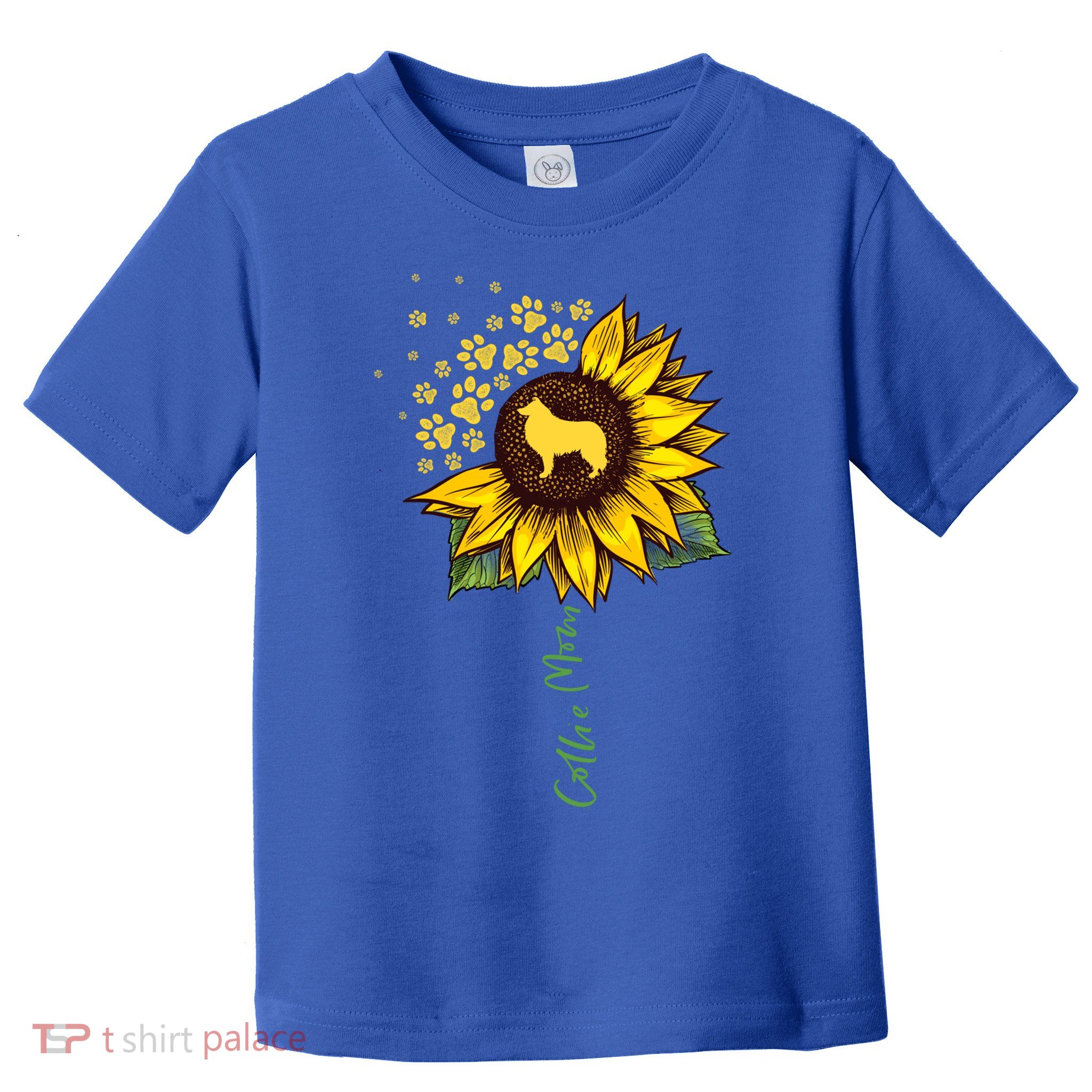 Collie Mom Sunflower Rough Collie Funny Gift Dog Mom Mama Gift Toddler T-Shirt