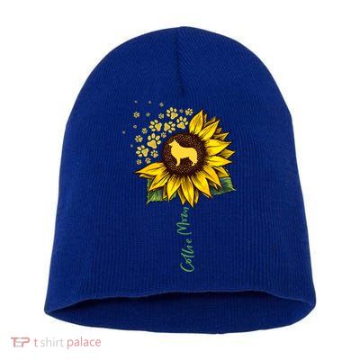 Collie Mom Sunflower Rough Collie Funny Gift Dog Mom Mama Gift Short Acrylic Beanie