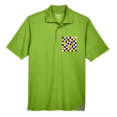 Crazy Melt Smile Faces Pattern Men's Origin Performance Piqué Polo