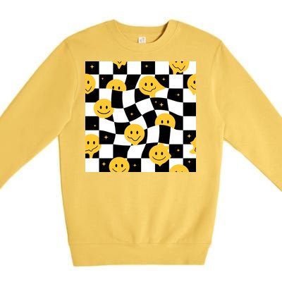 Crazy Melt Smile Faces Pattern Premium Crewneck Sweatshirt