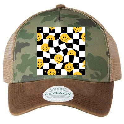 Crazy Melt Smile Faces Pattern Legacy Tie Dye Trucker Hat