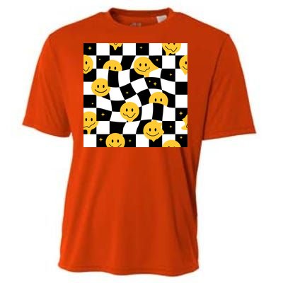 Crazy Melt Smile Faces Pattern Cooling Performance Crew T-Shirt