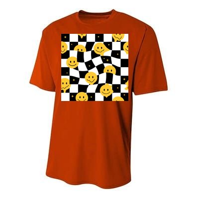 Crazy Melt Smile Faces Pattern Performance Sprint T-Shirt