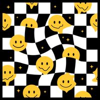 Crazy Melt Smile Faces Pattern USA-Made Doggie Bandana