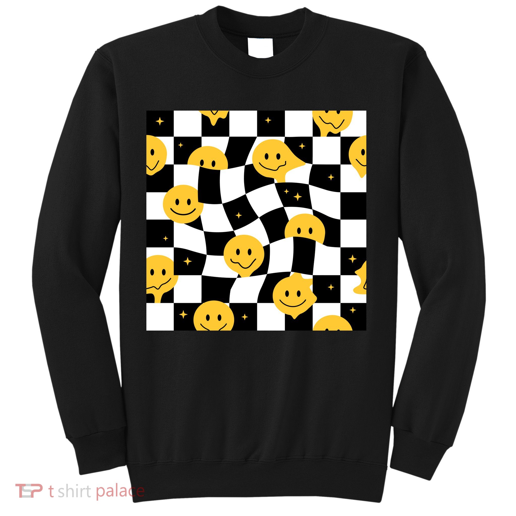 Crazy Melt Smile Faces Pattern Sweatshirt