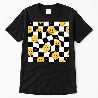 Crazy Melt Smile Faces Pattern Tall T-Shirt