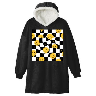 Crazy Melt Smile Faces Pattern Hooded Wearable Blanket