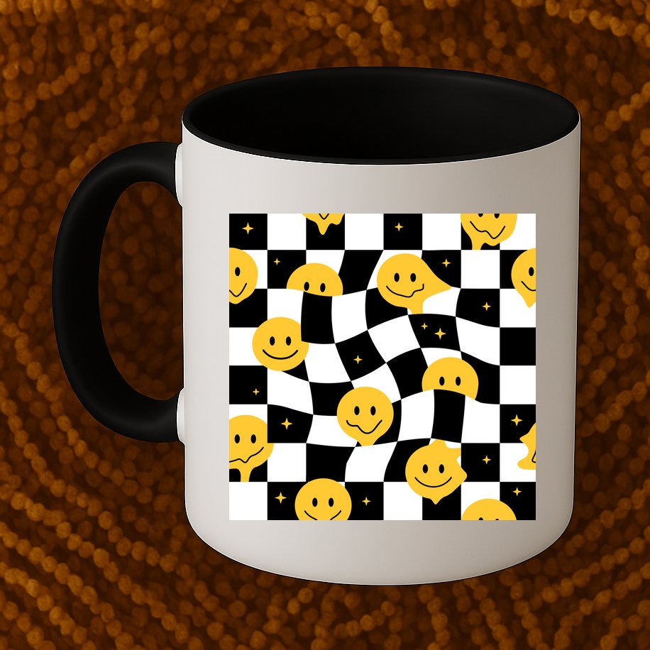 Crazy Melt Smile Faces Pattern Mug