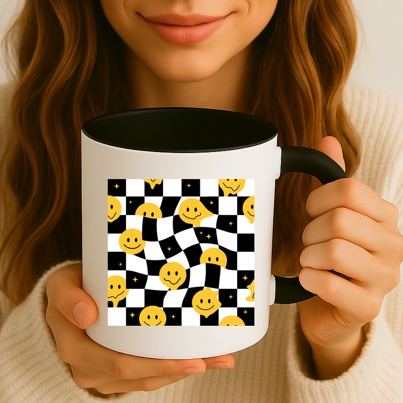 Crazy Melt Smile Faces Pattern Mug