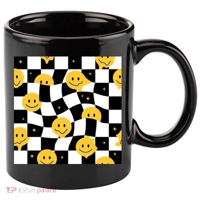 Crazy Melt Smile Faces Pattern 11oz C Handle Ceramic Mug