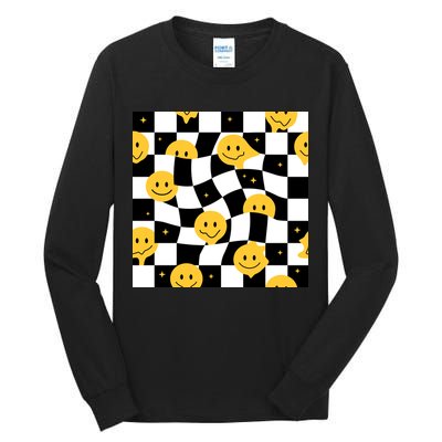 Crazy Melt Smile Faces Pattern Tall Long Sleeve T-Shirt
