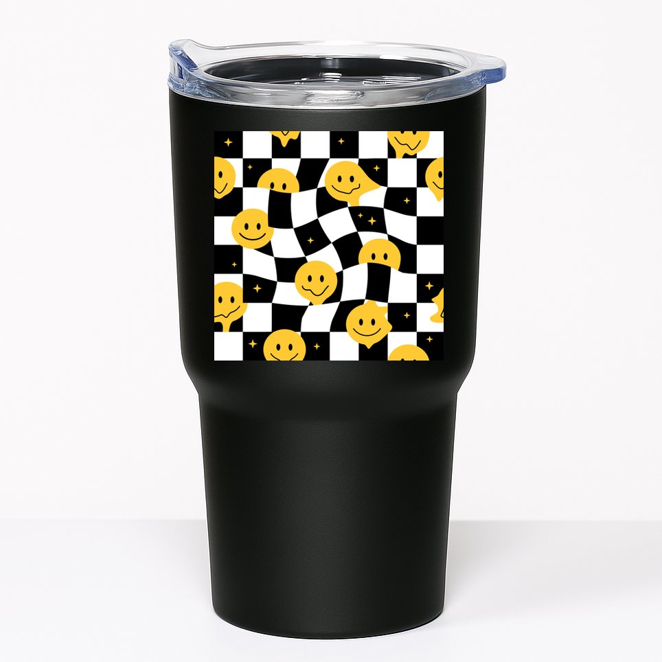 Crazy Melt Smile Faces Pattern Tumbler