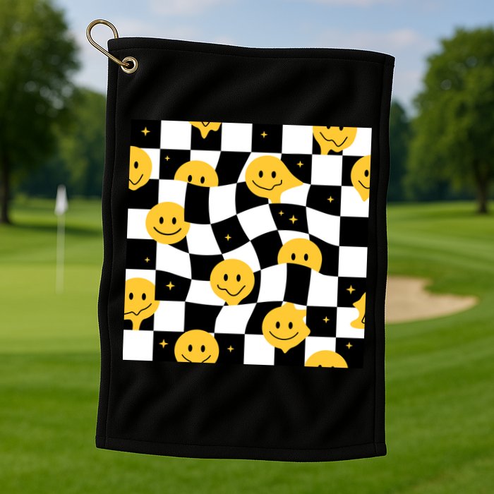 Crazy Melt Smile Faces Pattern Golf Towel