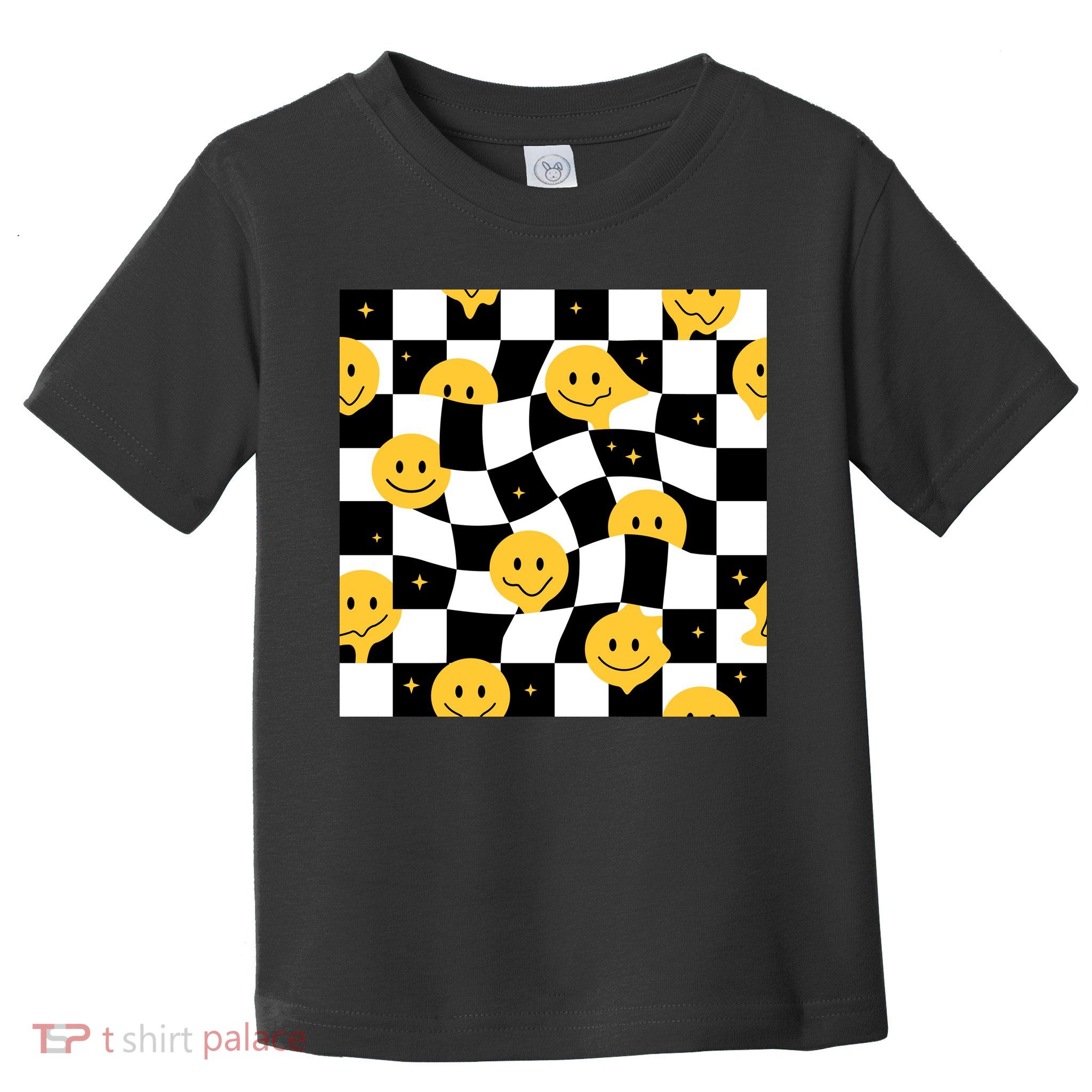 Crazy Melt Smile Faces Pattern Toddler T-Shirt