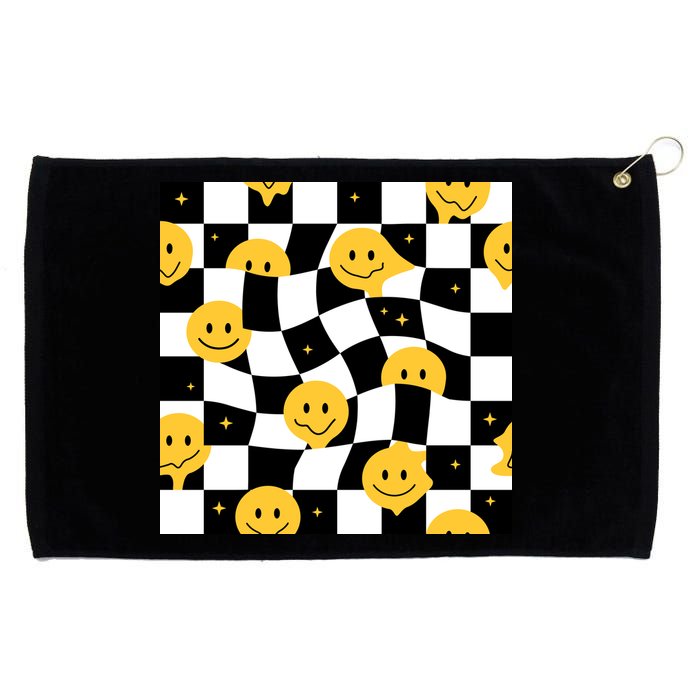 Crazy Melt Smile Faces Pattern Grommeted Golf Towel