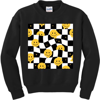 Crazy Melt Smile Faces Pattern Kids Sweatshirt