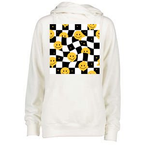 Crazy Melt Smile Faces Pattern Womens Funnel Neck Pullover Hood