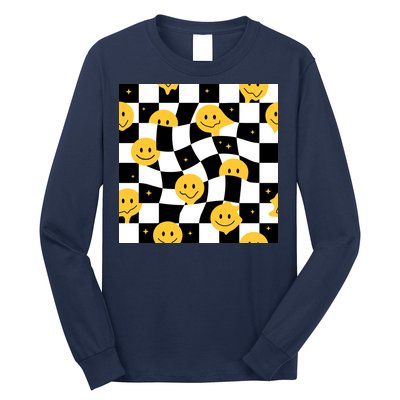 Crazy Melt Smile Faces Pattern Long Sleeve Shirt