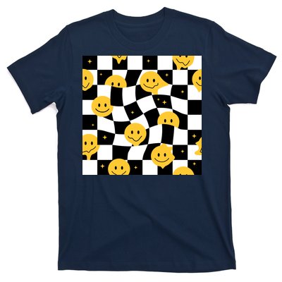 Crazy Melt Smile Faces Pattern T-Shirt