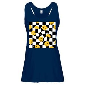 Crazy Melt Smile Faces Pattern Ladies Essential Flowy Tank