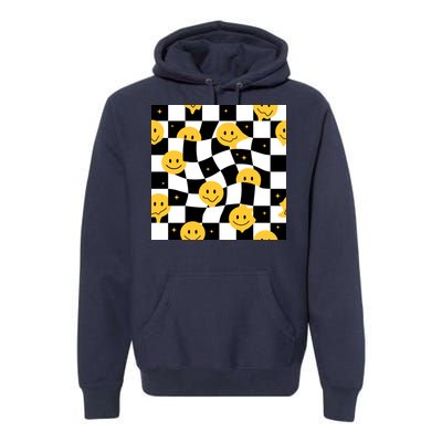 Crazy Melt Smile Faces Pattern Premium Hoodie