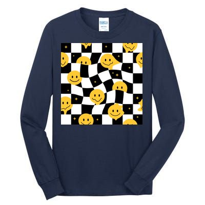 Crazy Melt Smile Faces Pattern Tall Long Sleeve T-Shirt