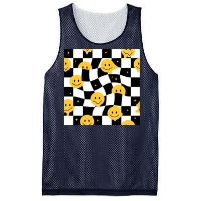 Crazy Melt Smile Faces Pattern Mesh Reversible Basketball Jersey Tank