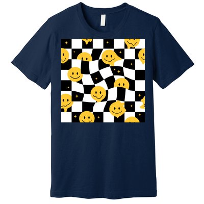 Crazy Melt Smile Faces Pattern Premium T-Shirt