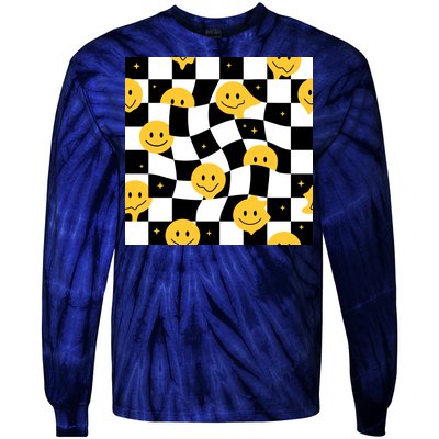 Crazy Melt Smile Faces Pattern Tie-Dye Long Sleeve Shirt