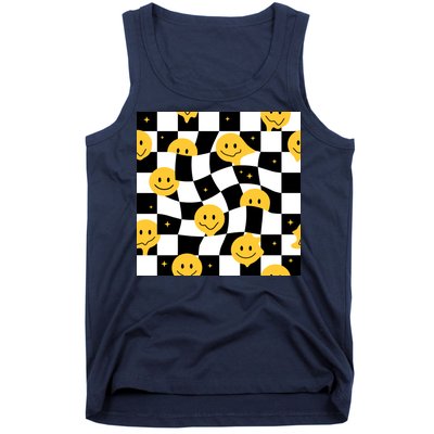 Crazy Melt Smile Faces Pattern Tank Top