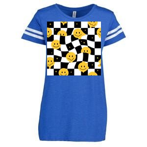 Crazy Melt Smile Faces Pattern Enza Ladies Jersey Football T-Shirt