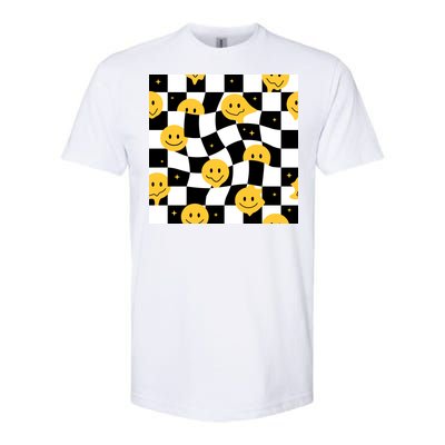 Crazy Melt Smile Faces Pattern Softstyle® CVC T-Shirt