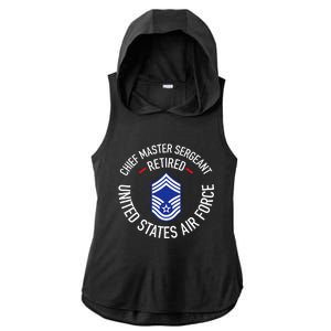 Chief Master Sergeant Retired Retirement Ladies PosiCharge Tri-Blend Wicking Draft Hoodie Tank