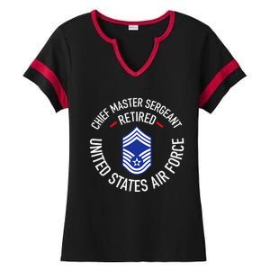 Chief Master Sergeant Retired Retirement Ladies Halftime Notch Neck Tee