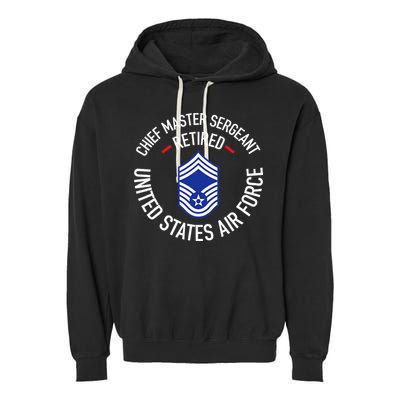 Chief Master Sergeant Retired Retirement Garment-Dyed Fleece Hoodie