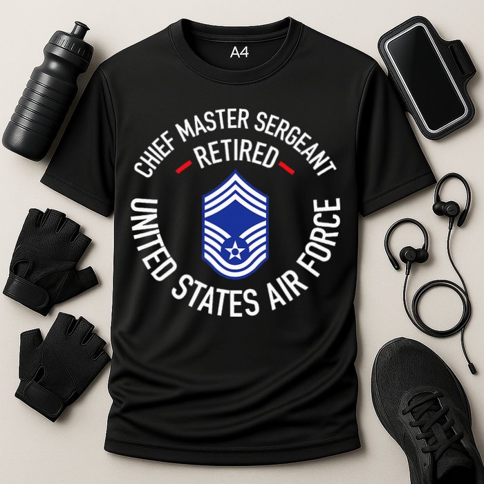 Chief Master Sergeant Retired Retirement Cooling Performance Crew T-Shirt