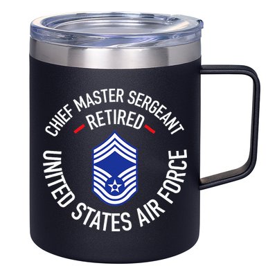 Chief Master Sergeant Retired Retirement 12oz Stainless Steel Coffee Mug