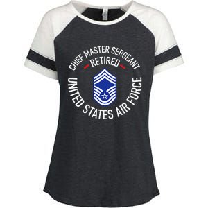 Chief Master Sergeant Retired Retirement Enza Ladies Jersey Colorblock Tee