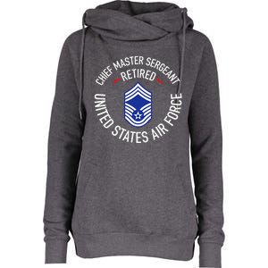 Chief Master Sergeant Retired Retirement Womens Funnel Neck Pullover Hood