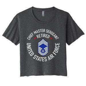 Chief Master Sergeant Retired Retirement Women's Crop Top Tee