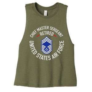 Chief Master Sergeant Retired Retirement Women's Racerback Cropped Tank