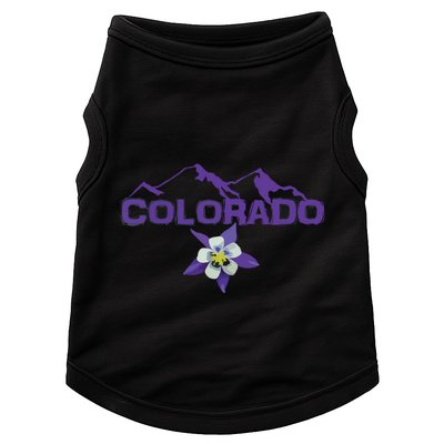 Colorado Mountain Silhouette Columbine State Flower Doggie Tank