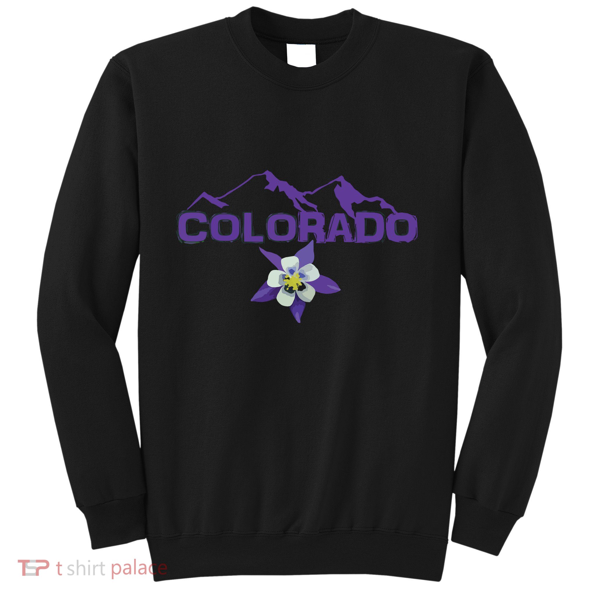 Colorado Mountain Silhouette Columbine State Flower Sweatshirt