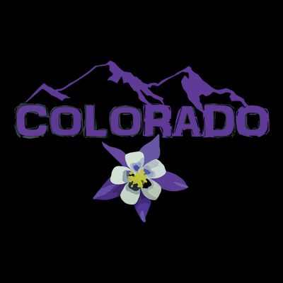 Colorado Mountain Silhouette Columbine State Flower T-Shirt