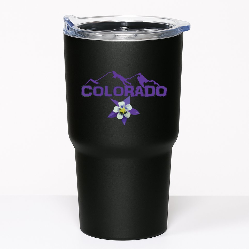 Colorado Mountain Silhouette Columbine State Flower Tumbler