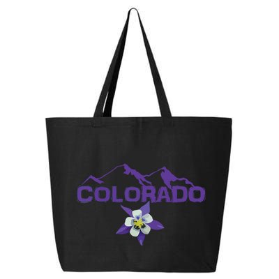 Colorado Mountain Silhouette Columbine State Flower 25L Jumbo Tote