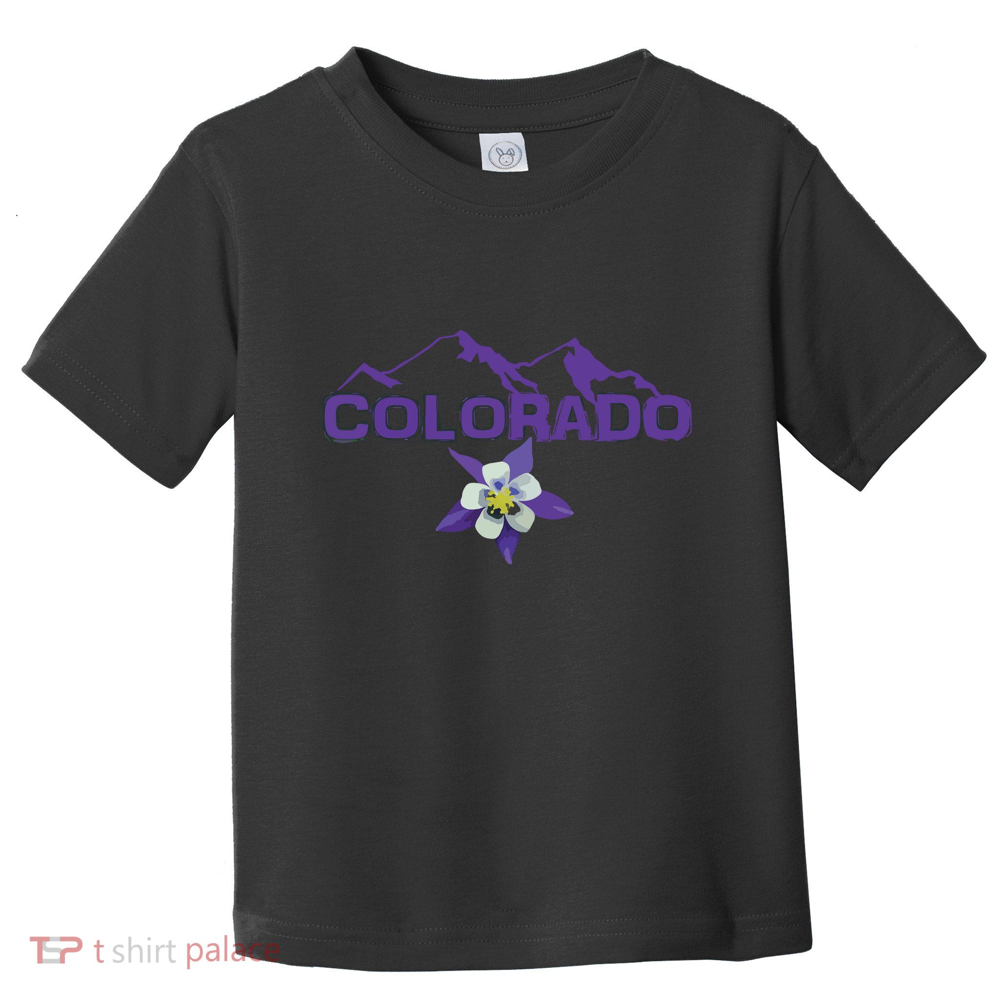 Colorado Mountain Silhouette Columbine State Flower Toddler T-Shirt