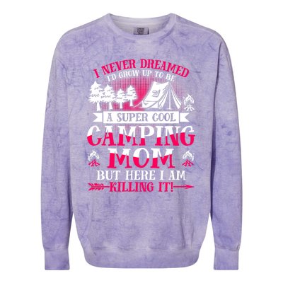 Camping Mom Supper Cool Mom Summer Holiday Great Gift Colorblast Crewneck Sweatshirt