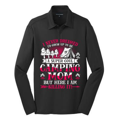 Camping Mom Supper Cool Mom Summer Holiday Great Gift Silk Touch Performance Long Sleeve Polo