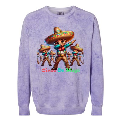 Cute Mexican Sombrero Dab Dance Cinco De Mayo Colorblast Crewneck Sweatshirt